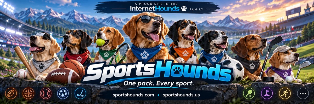 SportsHounds: a pack of hounds with balls, bats and sticks. One pack. Every sport.